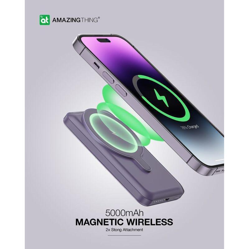 AmazingThing Thunder Pro Mag PD 5000mAh Power Bank With Holder - Purple, , large image number 2
