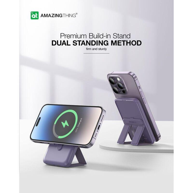 AmazingThing Thunder Pro Mag PD 5000mAh Power Bank With Holder - Purple, , large image number 5