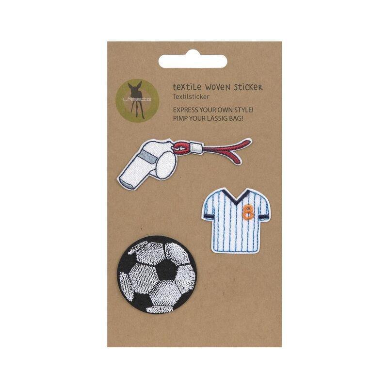 Lassig Textile Woven Sticker Stick On - Football (Set of 3), , medium