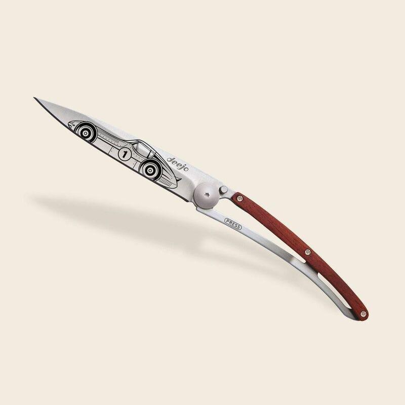 Deejo 37G Pocket Knife - Coral Wood/Young Timer (Grey), , large image number 1