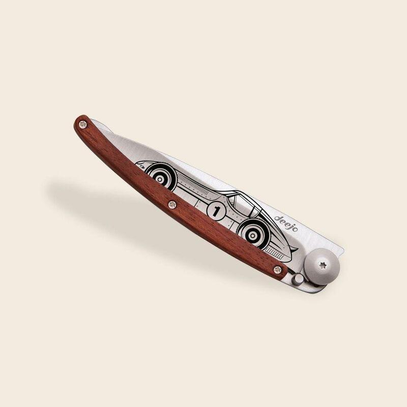 Deejo 37G Pocket Knife - Coral Wood/Young Timer (Grey), , large image number 2