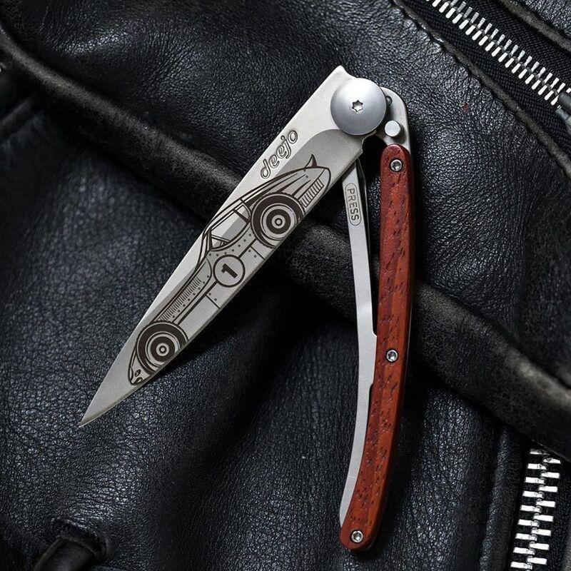 Deejo 37G Pocket Knife - Coral Wood/Young Timer (Grey), , large image number 5