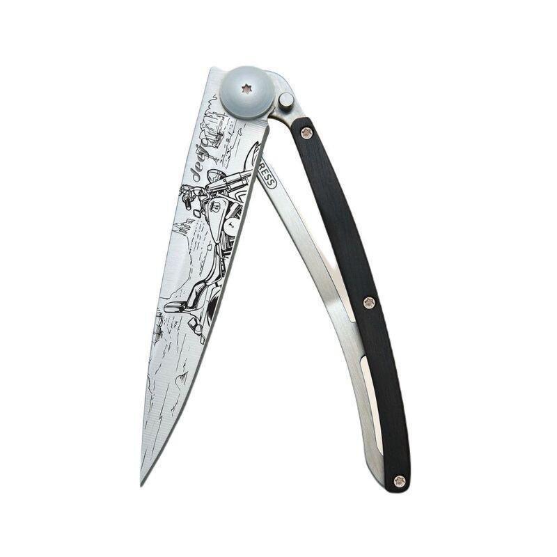 Deejo 37G Pocket Knife - Ebony Wood/Easy Rider (Grey), , medium