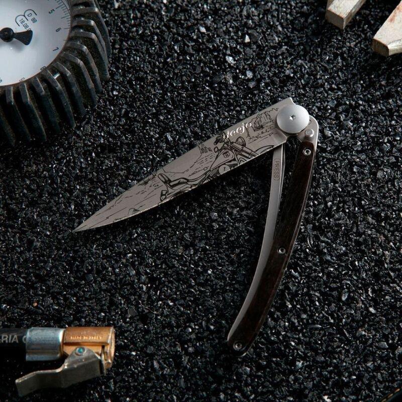 Deejo 37G Pocket Knife - Ebony Wood/Easy Rider (Grey), , large image number 5