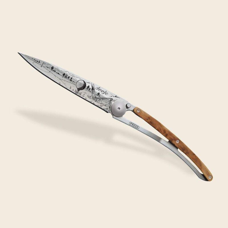 Deejo 37G Pocket Knife - Uniper Wood/Golf (Grey), , large image number 1