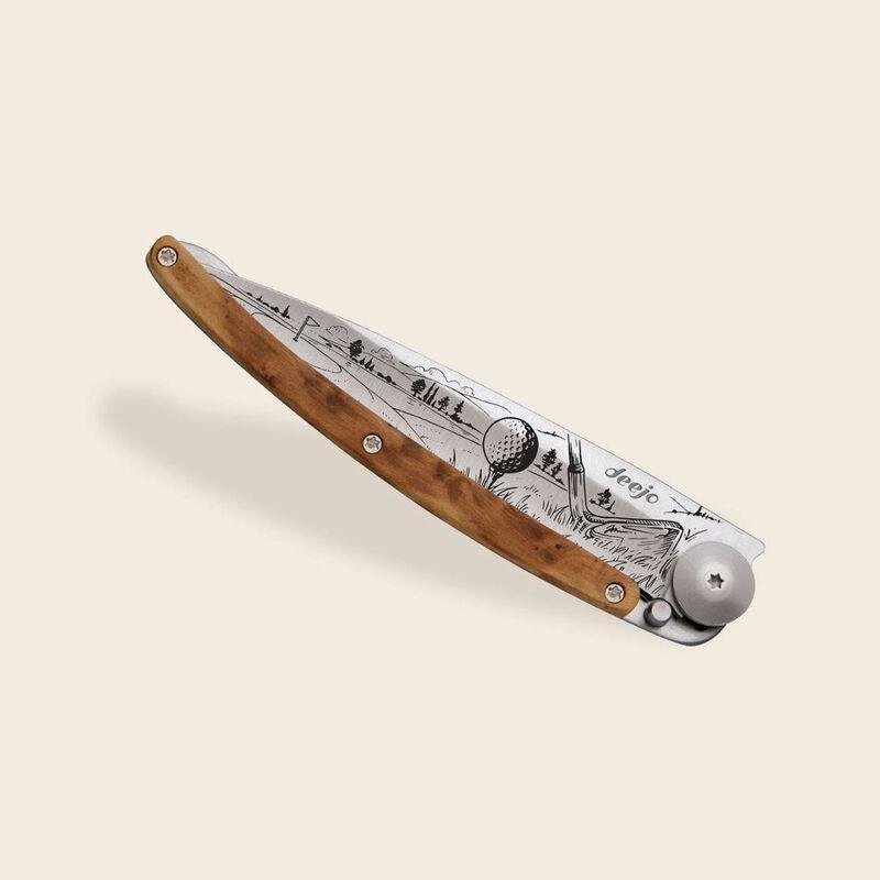 Deejo 37G Pocket Knife - Uniper Wood/Golf (Grey), , large image number 2