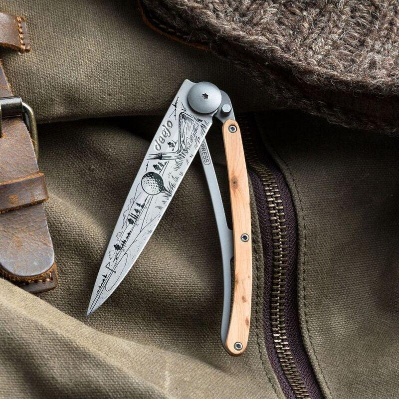 Deejo 37G Pocket Knife - Uniper Wood/Golf (Grey), , large image number 4