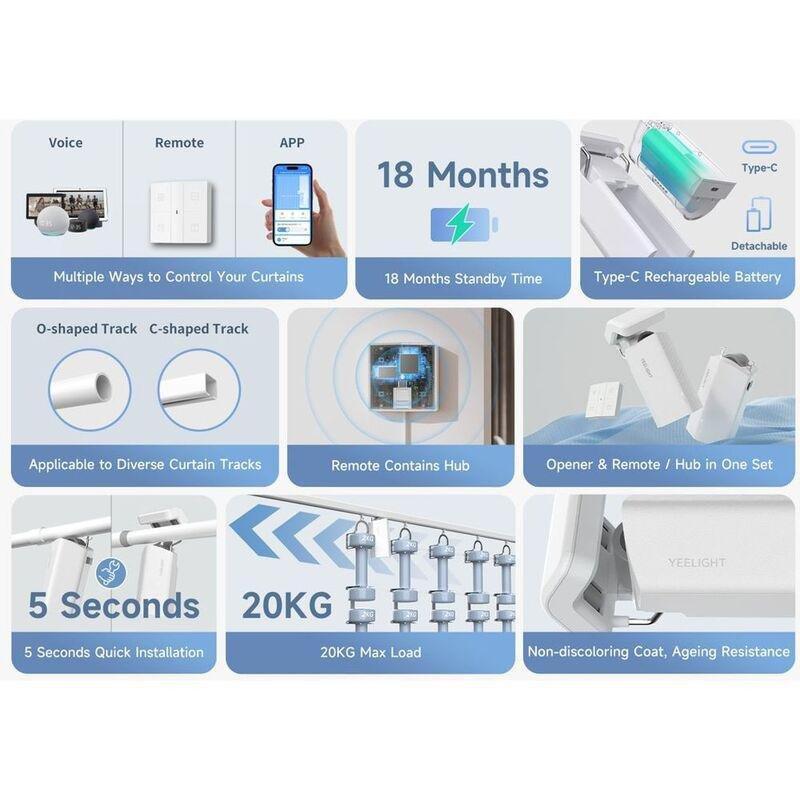Xiaomi Yeelight Smart Curtainer Opener C Shape, , large image number 4