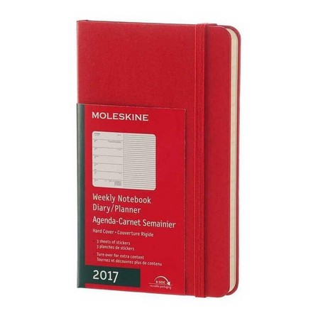 MOLESKINE - 12 Months Weekly Note Book 2017 Red Hard Pocket