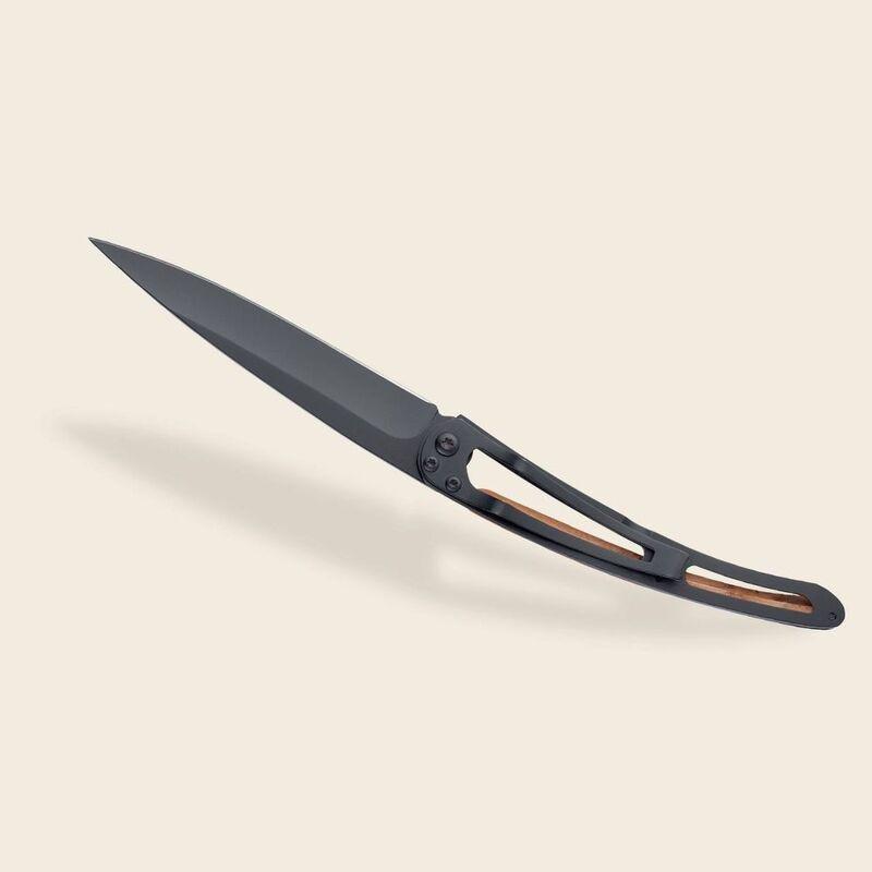 Deejo 37G Pocket Knife - Juniper Wood/Globe Trotter (Grey), , large image number 4
