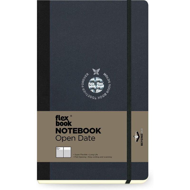 Flexbook Global Open-Date A5 Notebook - Medium - Black Cover/Black Spine (13 x 21 cm), , large image number 0