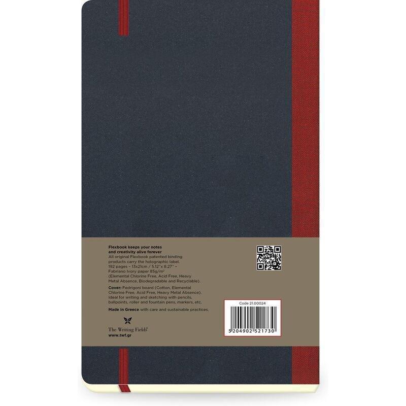 Flexbook Global Open-Date A5 Notebook - Medium - Black Cover/Red Spine (13 x 21 cm), , large image number 1