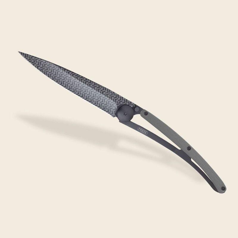 Deejo 37G Pocket Knife - Dark (Grey) Aluminium/Illusions (Black), , large image number 1