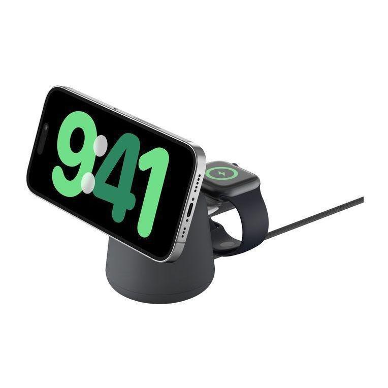 Belkin BoostCharge Pro 2-in-1 Wireless Charging Dock with MagSafe 15W - Black, , medium