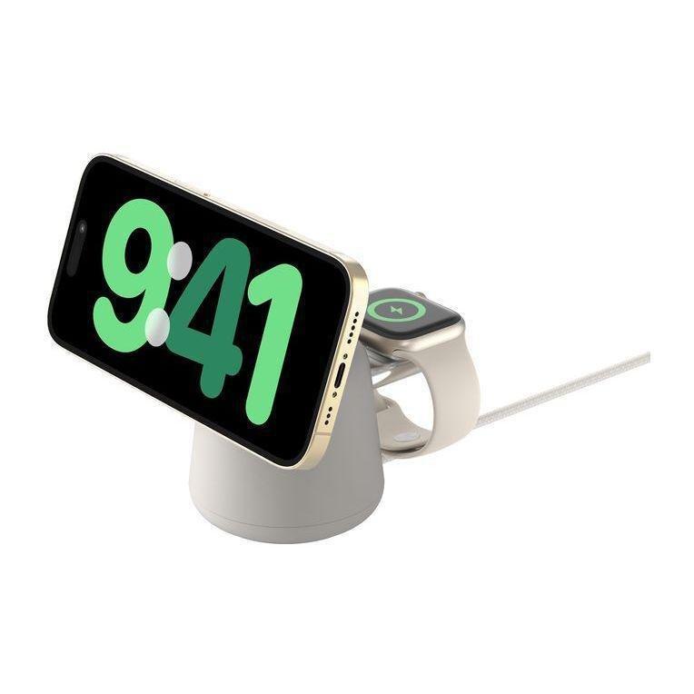 Belkin BoostCharge Pro 2-in-1 Wireless Charging Dock with MagSafe 15W - White, , large image number 0