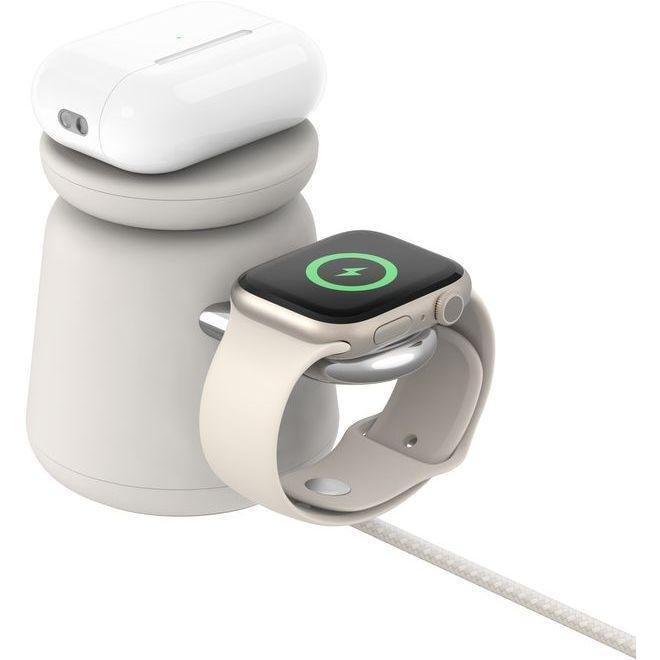 Belkin BoostCharge Pro 2-in-1 Wireless Charging Dock with MagSafe 15W - White, , large image number 3