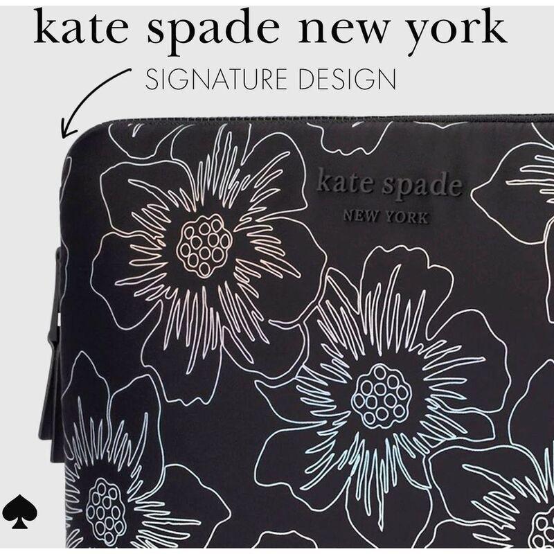 Kate Spade New York Laptop Puffer Sleeve For Up To 14" Laptop - Hollyhock Iridescent Black, , large image number 1