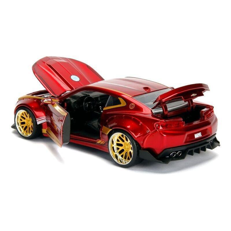 Jada Toys Metals Marvel Avengers Iron Man And 2016 Chevy Camaro Diecast Model Car With Figure 1.24 Scale, , large image number 2