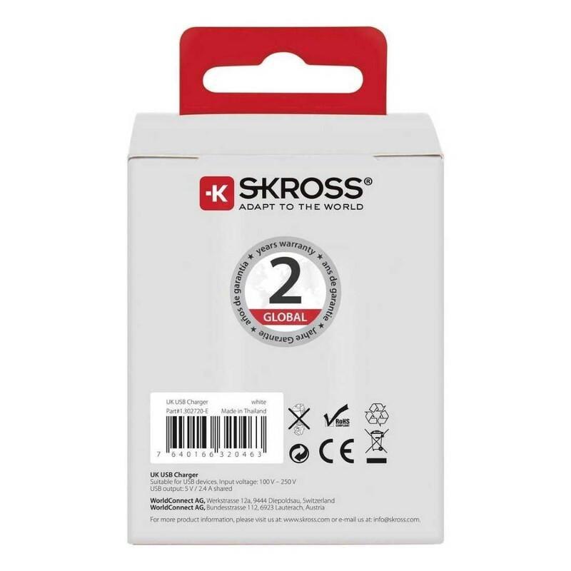 Skross USB Charger 2.4A - UK, , large image number 1