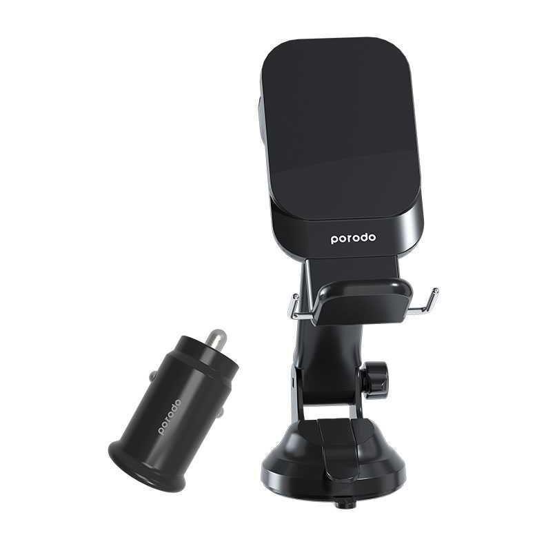Porodo 3in1 Magsafe Car Mount / Watch & Earbuds Charging QC3.0 Car Charger Included, , large image number 0