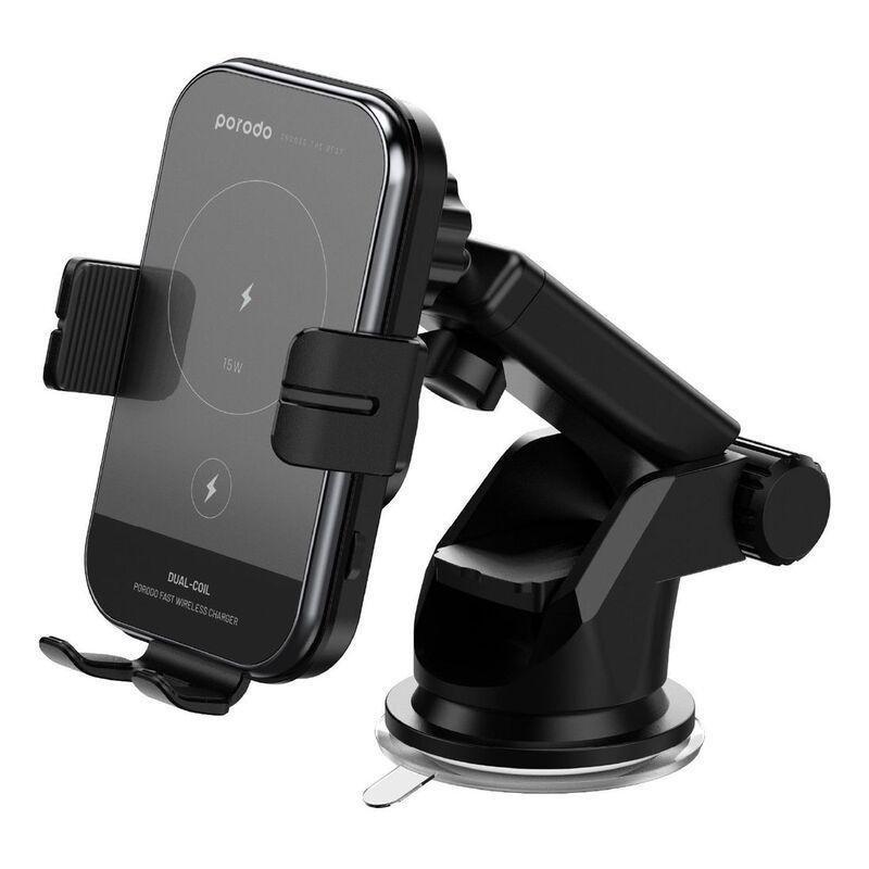 Porodo 3 In 1 Car Charger Mount 15W With QC3.0 Car Charger, , medium
