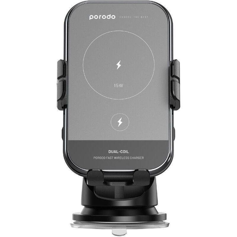 Porodo 3 In 1 Car Charger Mount 15W With QC3.0 Car Charger, , large image number 2
