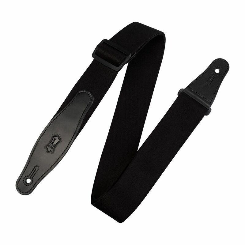 Levys Mssr80Blk 2-Inch Rayon Webbing Guitar Strap With Leather, , large image number 0