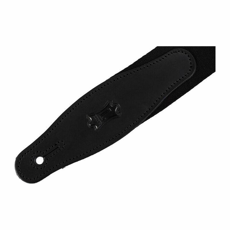 Levys Mssr80Blk 2-Inch Rayon Webbing Guitar Strap With Leather, , large image number 1