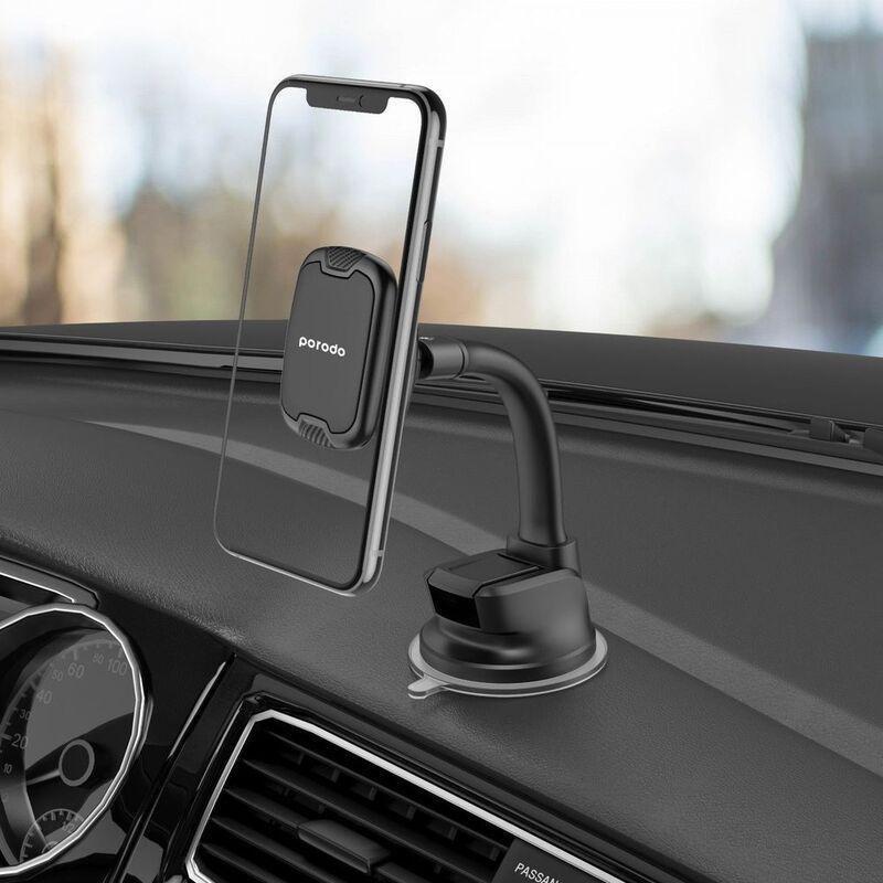 Porodo Magnetic Suction Cup Dashboard / Windshield Car Phone Holder, , large image number 2