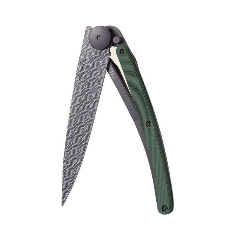 Deejo 37G Pocket Knife - Kaki Aluminium/Perspective (Black), , medium