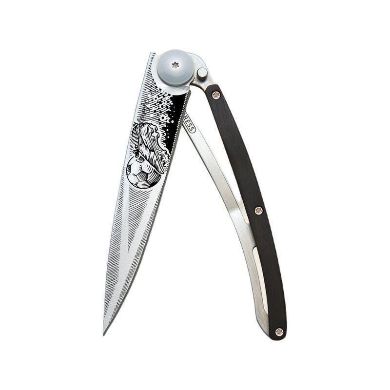 Deejo 37G Pocket Knife - Ebony Wood/Goal (Grey), , large image number 0