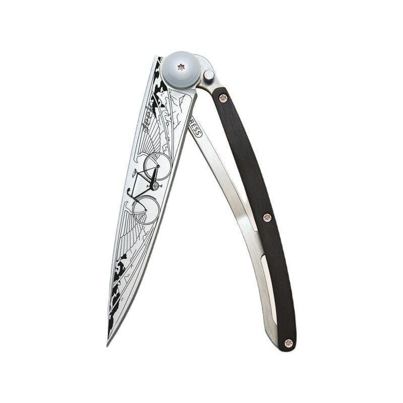 Deejo 37G Pocket Knife - Ebony Wood/Bicycle (Grey), , large image number 0
