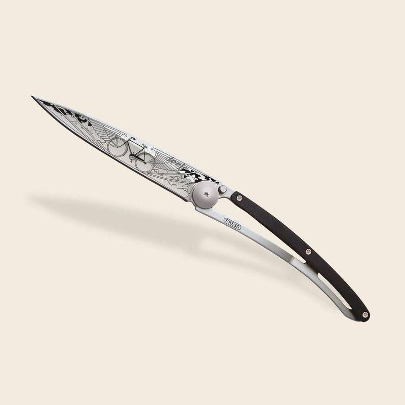 Deejo 37G Pocket Knife - Ebony Wood/Bicycle (Grey), , large image number 1