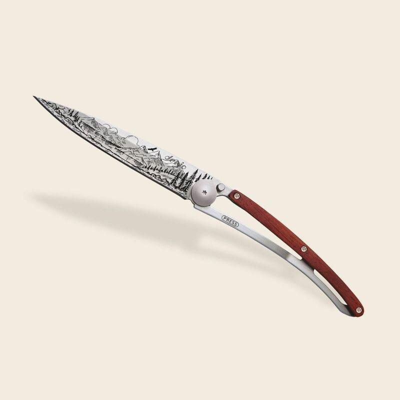 Deejo 37G Pocket Knife - Coral Wood/Mountain (Grey), , large image number 1