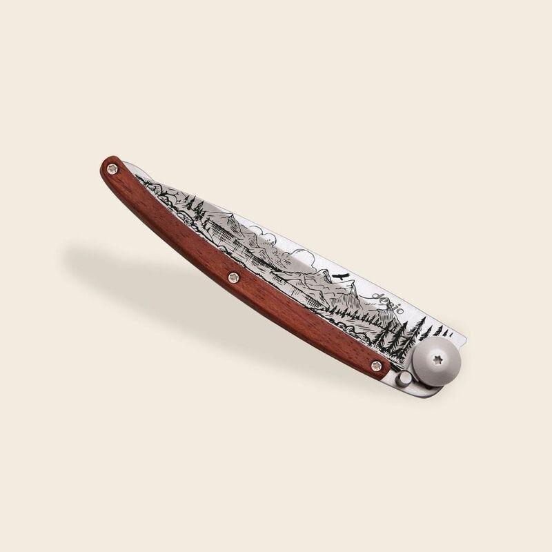 Deejo 37G Pocket Knife - Coral Wood/Mountain (Grey), , large image number 2