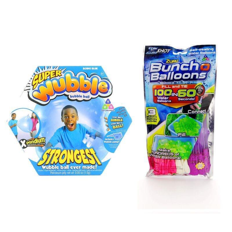 Wubble Bubble Blue Super Wubble Ball with Pump + Bbunch O Balloons Rapid Fill 3 Pack, , large image number 0