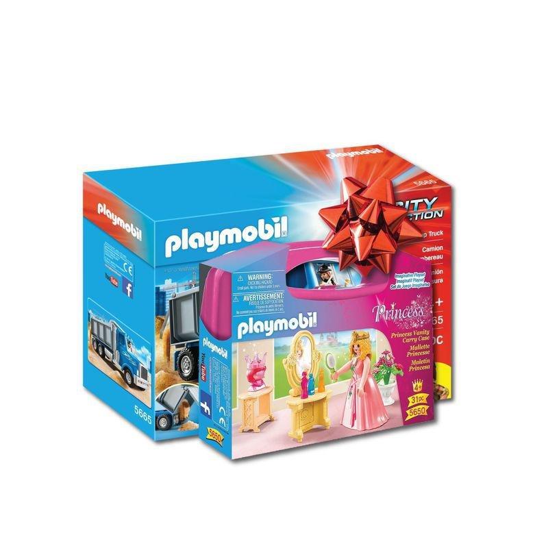 Playmobil Dump Truck Playset + Playmobil Princess Vanity Carry Case (Bundle), , large image number 0