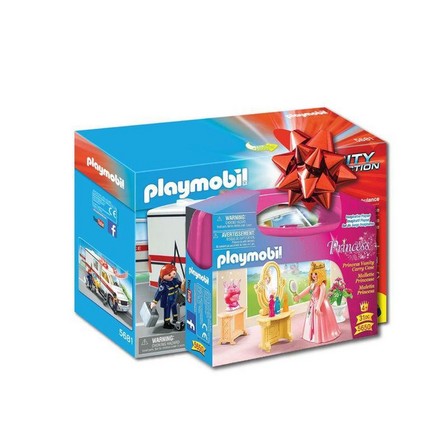 PLAYMOBIL - Playmobil Rescue Ambulance Playset + Playmobil Princess Vanity Carry Case (Bundle)