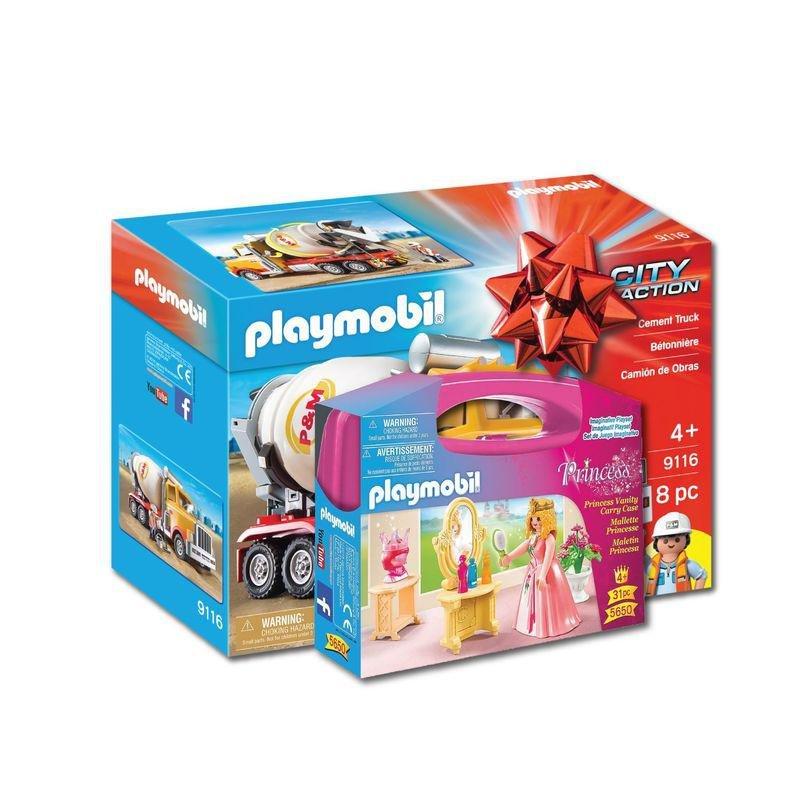 Playmobil Cement Truck Playset + Playmobil Princess Vanity Carry Case (Bundle), , large image number 0