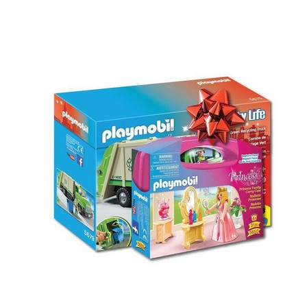 PLAYMOBIL - Playmobil Recycling Truck Playset + Playmobil Princess Vanity Carry Case (Bundle)