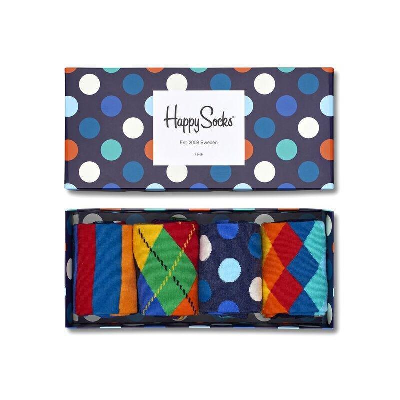 Happy Socks Mix Gift Box Unisex Adult Crew Socks - Multicolor (Pack of 4) (Size 36-40 EU), , large image number 0