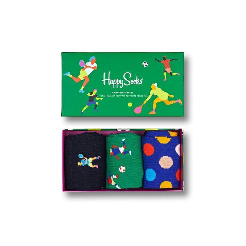 Happy Socks Sports Unisex Adult Crew Socks Gift Set - Multicolor (Pack of 3) (Size 41-46 EU), , large image number 0