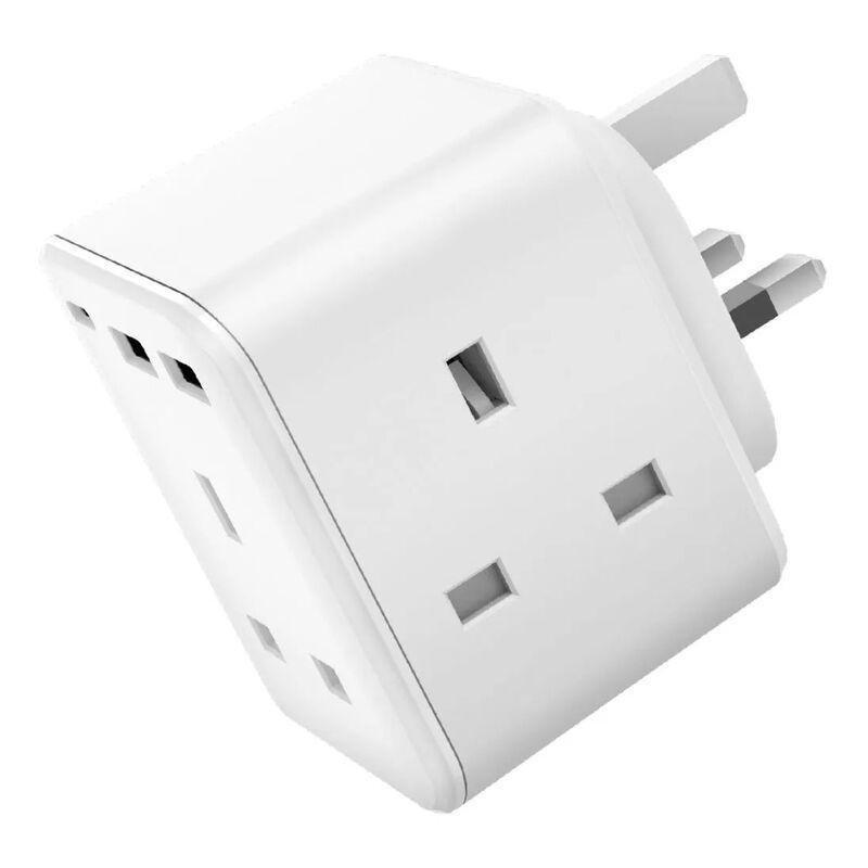 Bazic GoPort Cube 6-In-1 Multi-Socket Wall Charger With PD/QC 20W Fast Charging - White, , large image number 1