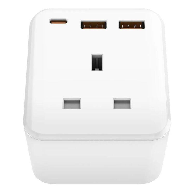 Bazic GoPort Cube 6-In-1 Multi-Socket Wall Charger With PD/QC 20W Fast Charging - White, , large image number 2