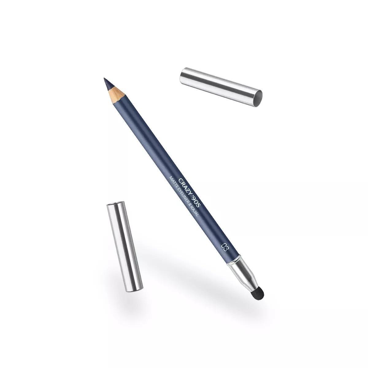 Crazy 90S Matte Eyeliner And Kajal, 9001_003, large image number 1