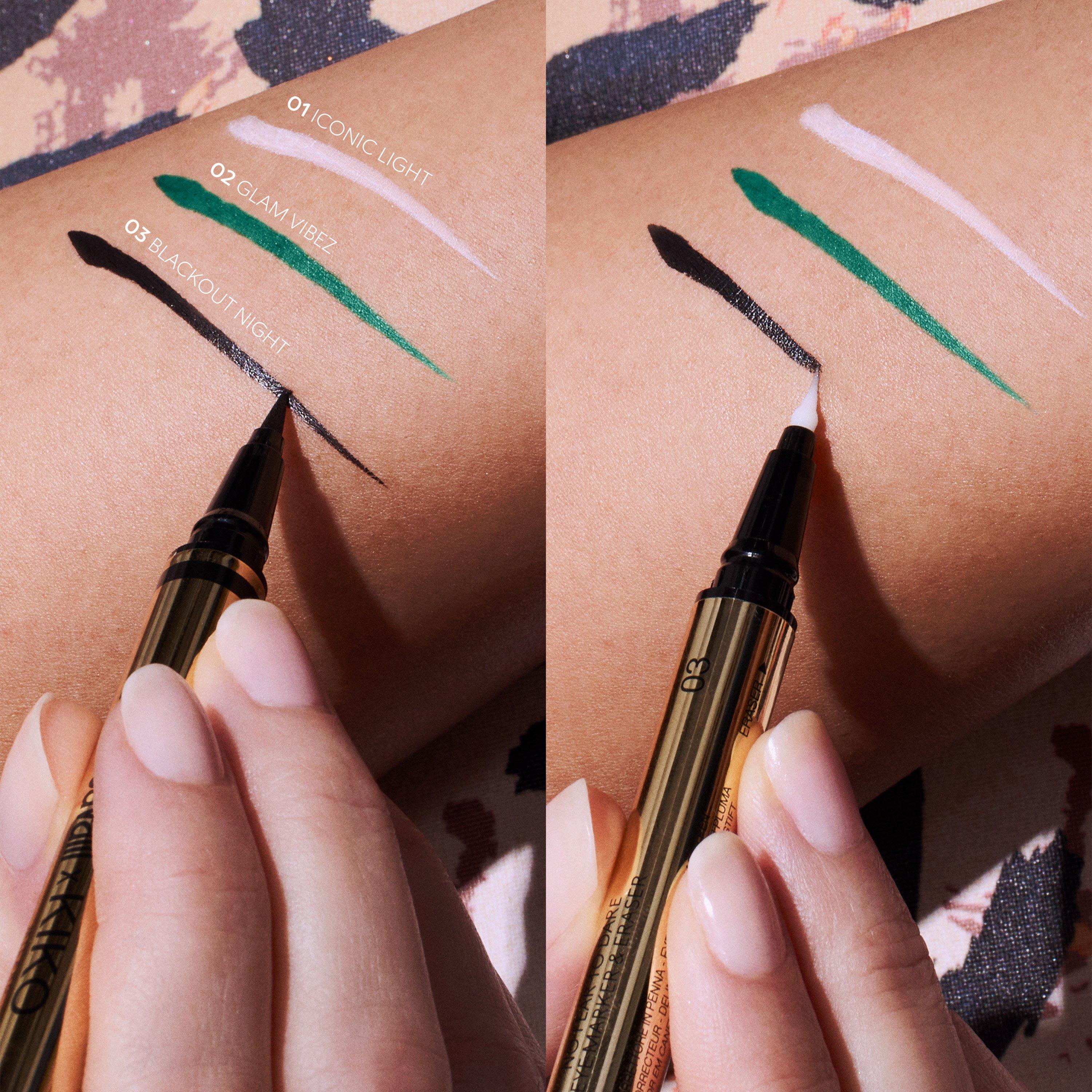 Just Cavalli X Kiko Milano No Fear To Dare Eyemarker & Eraser, WOMEN, 03 Blackout Night, thumbnail