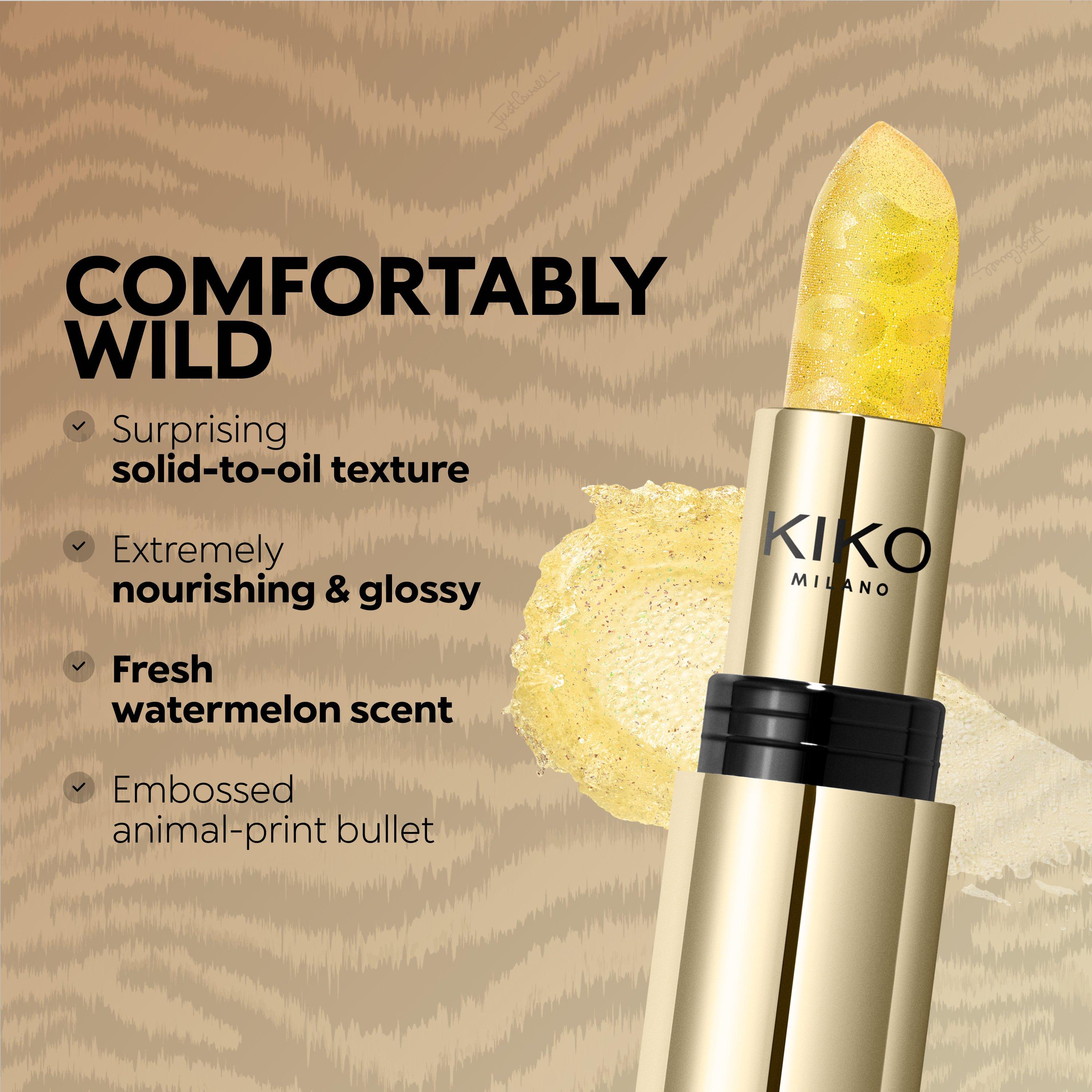Just Cavalli x KIKO MILANO زيت شفاه صلب وايلد بيتس, 01 Leopard Rush, thumbnail