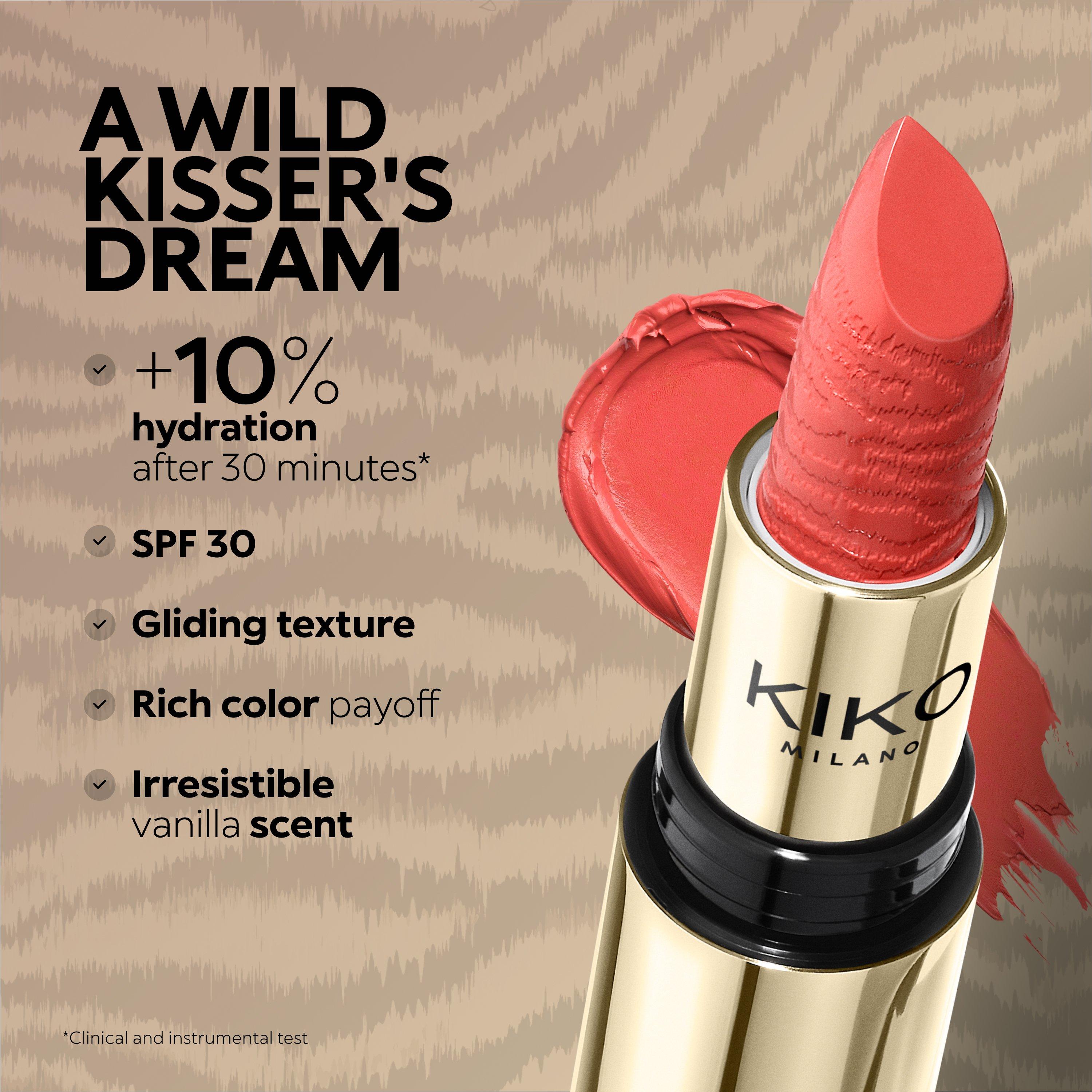 Just Cavalli x KIKO MILANO أحمر شفاه وايلد-كيسر بعامل حماية SPF 30, 01 Rebel Mauve, thumbnail