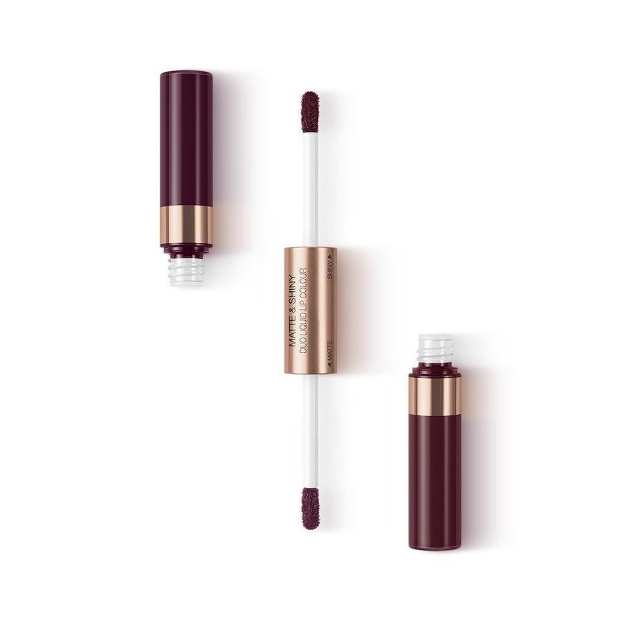 Matte and Shiny Duo Liquid Lip Colour, 02 Posh & Dark, thumbnail