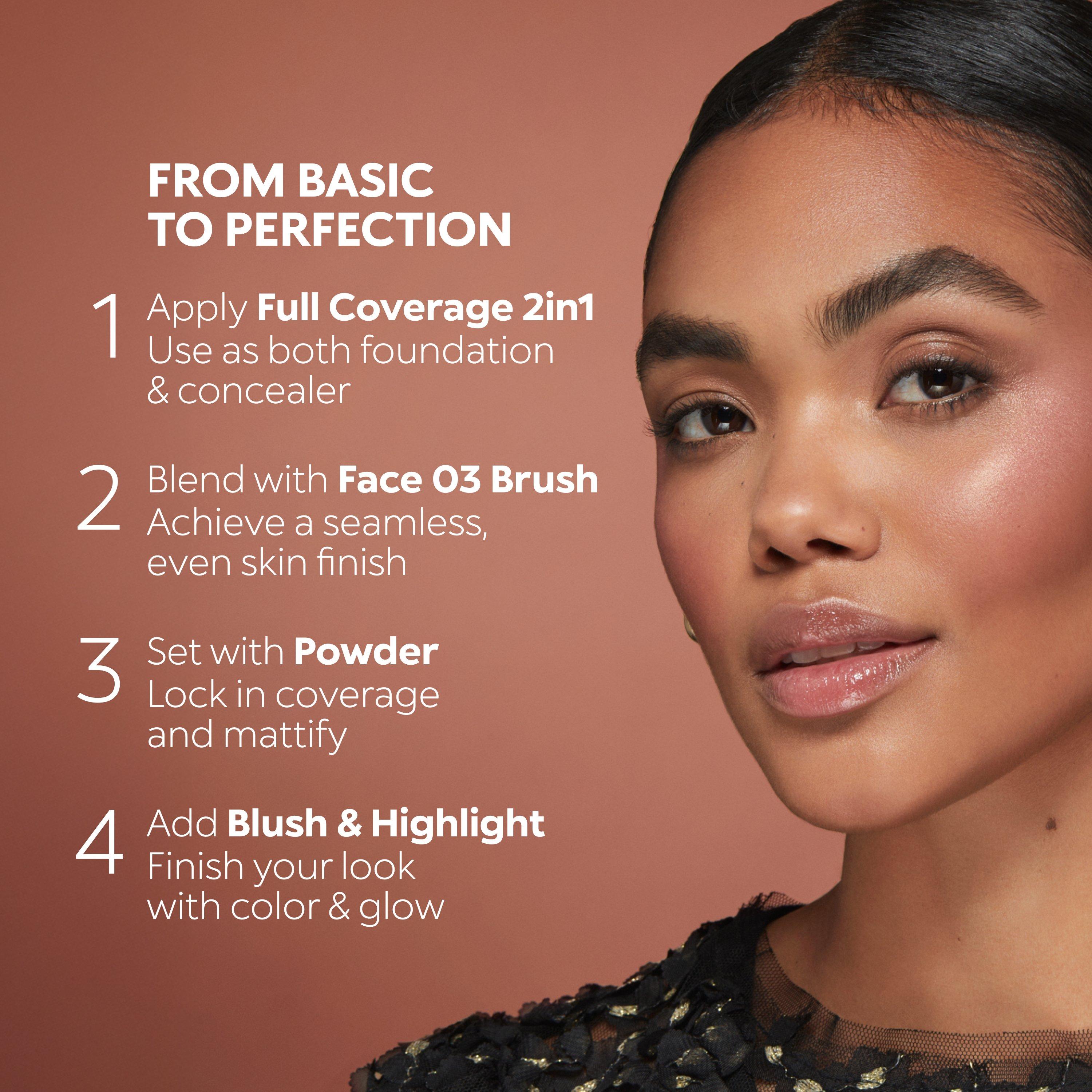 Full Coverage 2-In-1 Foundation &amp; Concealer, 25 WB Warm Beige, large image number 8